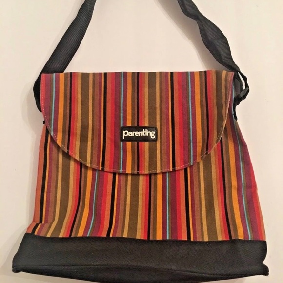 Parenting Bag Colorful Canvass inside is made of “wipeable easy clean” material - Picture 1 of 12